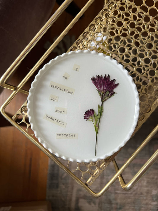 Floral Affirmation White Tray